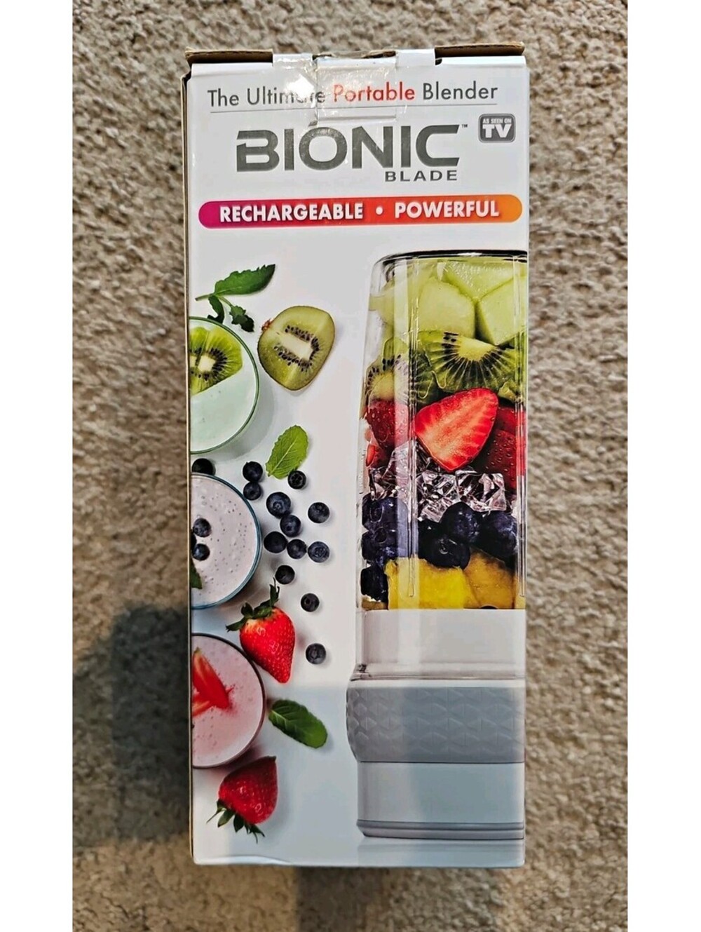 Bionic Blade Portable Rechargeable Handheld Blender 26 oz Cup, White